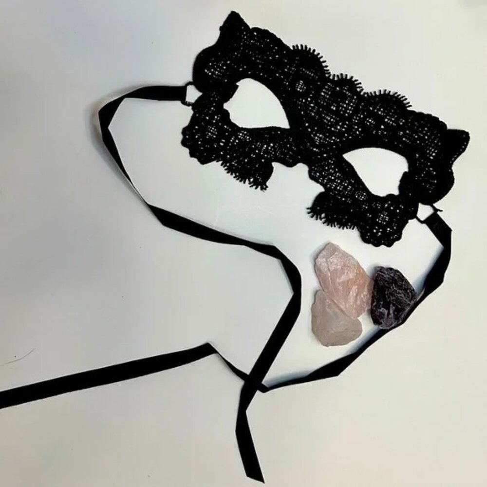 Catwoman Lace or Boudoir Ribbon Tie Masquerade Halloween